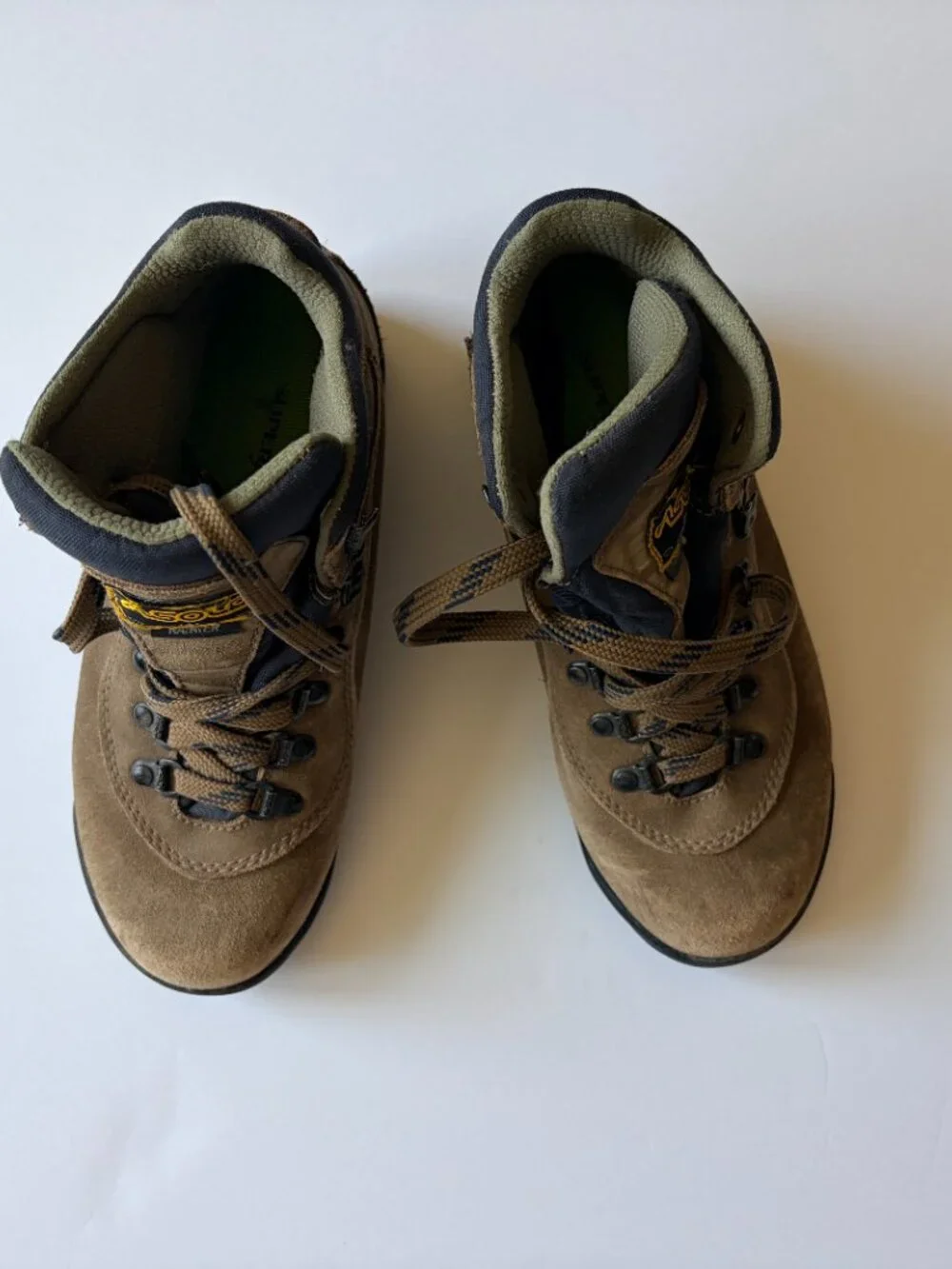 Asolo Rainier Suede Hiking Boots Women’s 7 Vibram Sole + Superfeet Insoles